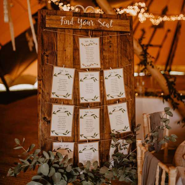 Photo of the table plan from my wedding